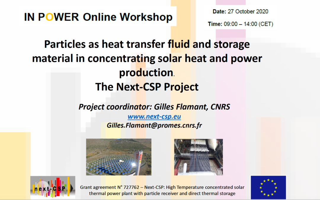 Next-CSP Presentation at IN POWER online workshop